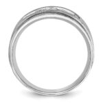IBGoodman 14k White Gold Polished and Brushed Five Stone Men's Ring Mounting - Image 2