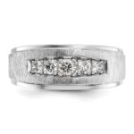 IBGoodman 14k White Gold Polished and Brushed Five Stone Men's Ring Mounting - Image 5