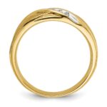 IBGoodman 14k 1/10 carat Lab Grown Diamond VS/SI+ G+ Complete Polished and Satin Men's Ring - Image 2