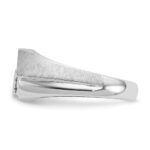 IBGoodman 14k White Gold Men's Polished and Satin 3-Stone 1/2 Carat AA Quality Diamond Ring - Image 5
