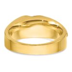 IBGoodman 14k Two-tone Men's Polished Satin and Grooved 4-Stone 1/4 Carat AA Quality Diamond Ring - Image 7