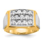 14k Two-tone IBGoodman Men's Polished and Satin Cluster Ring Mounting