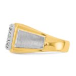 14k Two-tone IBGoodman Men's Polished and Satin Cluster Ring Mounting - Image 5