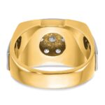 IBGoodman 14k Two-tone Men's Polished and Satin 1 Carat AA Quality Diamond Cluster Ring - Image 7
