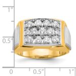 IBGoodman 14k Two-tone Men's Polished and Satin 1 Carat AA Quality Diamond Cluster Ring - Image 3