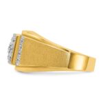 IBGoodman 14k Two-tone Men's Polished and Satin 1/2 Carat AA Quality Diamond Cluster Ring - Image 5