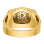 14k Two-tone IBGoodman Men's Polished and Satin Cluster Ring Mounting - Image 7
