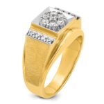 IBGoodman 14k Two Tone 1/2 carat Lab Grown Diamond VS/SI+ G+ Complete Men's Polished and Satin Cluster Ring - Image 6