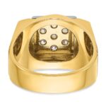 IBGoodman 14k Two-tone Men's Polished and Satin 1 Carat AA Quality Diamond Cluster Ring - Image 5