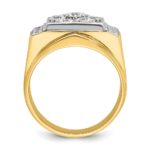 IBGoodman 14k Two Tone 1 1/2 carat Lab Grown Diamond VS/SI+ G+ Complete Men's Polished and Satin Cluster Ring - Image 2