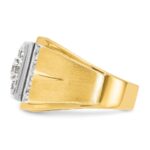 IBGoodman 14k Two-tone Men's Polished and Satin 1 1/2 Carat AA Quality Diamond Cluster Ring - Image 5