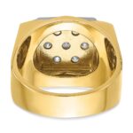 IBGoodman 14k Two Tone 1 1/2 carat Lab Grown Diamond VS/SI+ G+ Complete Men's Polished and Satin Cluster Ring - Image 5