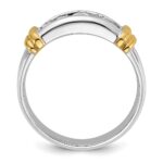 IBGoodman 14k Two-tone 1/2 carat Lab Grown Diamond VS/SI+ G+ Five Stone Complete Polished Men's Ring - Image 2