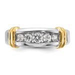 IBGoodman 14k Two-tone Five Stone Polished Men's Ring Mounting - Image 5