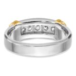 IBGoodman 14k Two-tone 1/2 carat Lab Grown Diamond VS/SI+ G+ Five Stone Complete Polished Men's Ring - Image 5