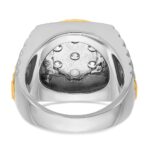 IBGoodman 14k Two-tone Men's Polished Satin and Diamond-cut Round Cluster Ring Mounting - Image 7