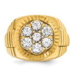 IBGoodman 14k 2 carat Lab Grown Diamond VS/SI+ G+ Complete Ribbed Men's Cluster Ring - Image 4