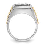 IBGoodman 14k Two Tone 1 carat Lab Grown Diamond VS/SI+ G+ Complete Men's Polished and Satin Cluster Ring - Image 2