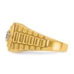 IBGoodman 10k Men's Polished Satin and Textured 1/2 Carat A Quality Diamond Ring - Image 5