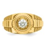 IBGoodman 10k Men's Polished Satin and Textured 1/2 Carat A Quality Diamond Ring - Image 6