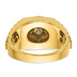 IBGoodman 10k Men's Polished Satin and Textured 1/2 Carat A Quality Diamond Ring - Image 7