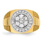 IBGoodman 10k Two-tone Men's Polished Satin and Textured Ring Mounting - Image 6