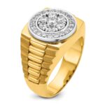 IBGoodman 10k Two-tone Men's Polished Satin and Textured 1 Carat A Quality Diamond Ring - Image 8