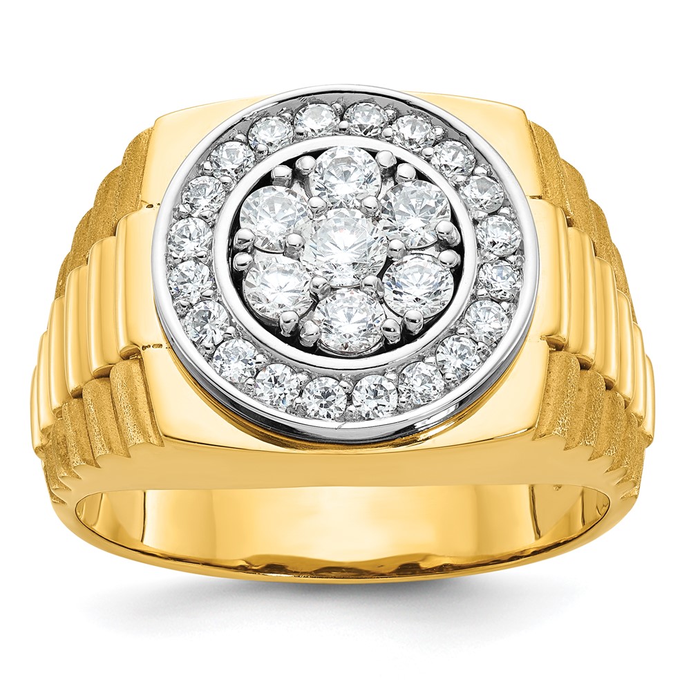 B58334-0YWA.jpg IBGoodman 10k Two-tone Men's Polished Satin and Textured Ring Mounting - Image 1