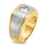 14k Two-tone IBGoodman Men's Polished and Satin Diamond Ring Mounting - Image 8