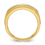 IBGoodman 14k Two-tone Men's Polished Satin and Grooved 5-Stone Ring Mounting - Image 2