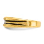 IBGoodman 14k with Black Rhodium Men's Polished Satin and Grooved 1/4 Carat AA Quality Diamond 5-Stone Ring - Image 5