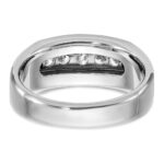 IBGoodman 14k White Gold Men's Polished and Brushed 5-Stone 1/2 Carat AA Quality Diamond Ring - Image 7