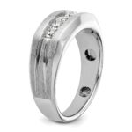 IBGoodman 14k White Gold Satin and Grooved Five Stone Men's Ring Mounting - Image 8