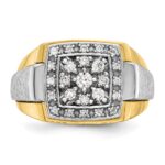 10k Two-tone IBGoodman Men's Polished and Satin Ring Mounting - Image 4