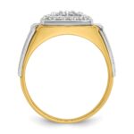 IBGoodman 14k Two Tone 1/2 carat Lab Grown Diamond VS/SI+ G+ Complete Polished and Satin Cluster Ring - Image 2