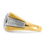 IBGoodman 14k Two Tone 1/2 carat Lab Grown Diamond VS/SI+ G+ Complete Polished and Satin Cluster Ring - Image 3