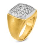 IBGoodman 14k Two Tone 1 3/4 carat Lab Grown Diamond VS/SI+ G+ Complete Men's Polished and Satin Cluster Ring - Image 6