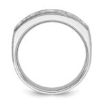14k White Gold IBGoodman Men's Polished and Satin 1 carat Diamond Complete Ring - Image 2