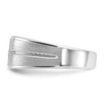 14k White Gold IBGoodman Men's Polished and Satin 1/5 carat Diamond Complete Ring - Image 5