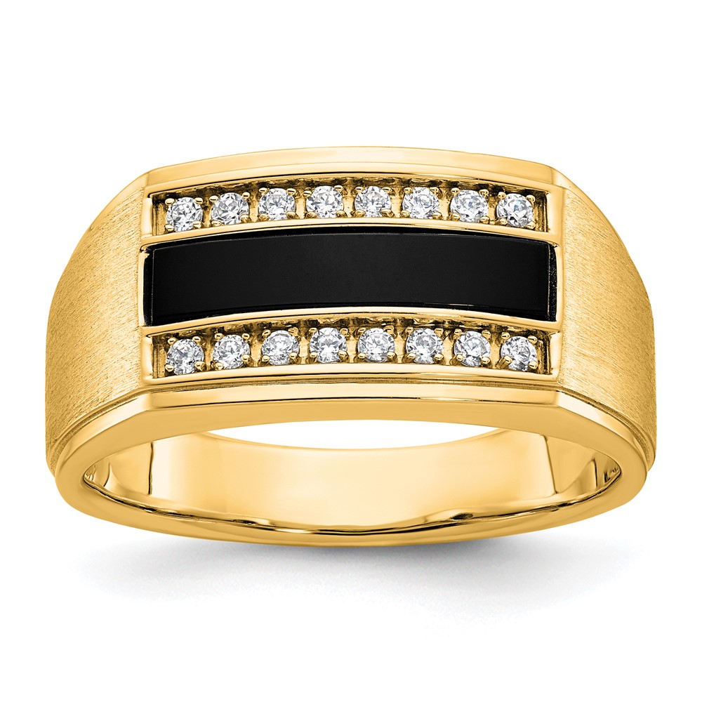 B58917-0Y.jpg 10k IBGoodman Men's Polished and Satin Gemstone Ring Mounting - Image 1