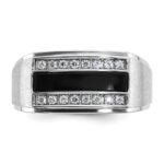 IBGoodman 14k White Gold Men's Polished and Satin Gemstone Ring Mounting - Image 6