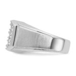 IBGoodman 14k White Gold Men's Polished and Satin 1 1/5 Carat AA Quality Diamond Cluster Ring - Image 5