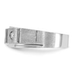 14k White Gold IBGoodman Men's Polished and Satin 1/4 carat Diamond Complete Ring - Image 5