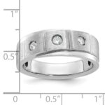 14k White Gold IBGoodman Men's Polished and Satin Diamond Ring Mounting - Image 3