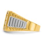 IBGoodman 14k Two Tone 2 carat Lab Grown Diamond VS/SI+ G+ Complete Grooved Four Row Men's Ring - Image 3