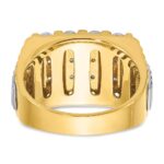IBGoodman 14k Two-tone Men's Polished and Textured 4-Row 2 Carat AA Quality Diamond Ring - Image 7