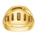 IBGoodman 14k Two Tone 1 carat Lab Grown Diamond VS/SI+ G+ Complete Polished Satin and Grooved Men's Cluster Ring - Image 5