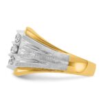 IBGoodman 14k Two-tone Men's Polished Satin and Grooved 3-Row Ring Mounting - Image 5