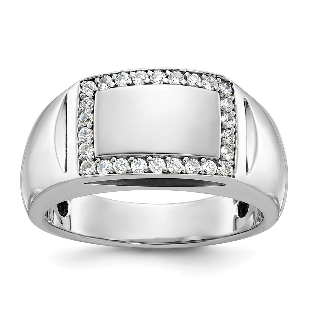 B59047-4WAA.jpg 14k White Gold IBGoodman Men's Polished Rectangle Ring Mounting - Image 1