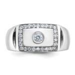 IBGoodman 10k White Gold Men's Polished and Cut-Out Ring Mounting - Image 6